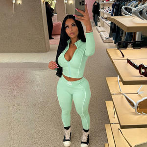 ชุดออกกำลังกายแขนยาวของผู้หญิงชุดวอร์มเล่นโยคะคุณภาพสูงสำหรับฤดูใบไม้ร่วง2025โลโก้ตามสั่ง - Product Image 6