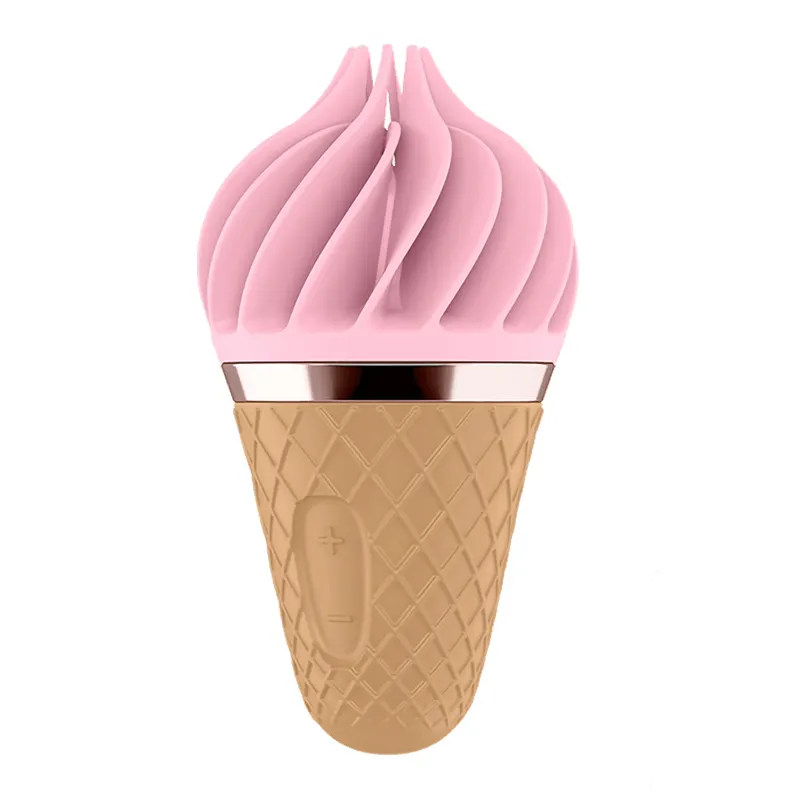 Sweet Treat Ice Cream Cone Sex Vibrator Licking Soft Silica Gel Clitoris Stimulator Mini Adult Sex Toys For Women Couples