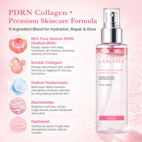 Tonique Facial en Capsules Anti-Âge Éclaircissant à la Vitamine C, Acide Hyaluronique et Collagène, avec PDRN de Saumon Pur à 99% pour Réparation Naturelle