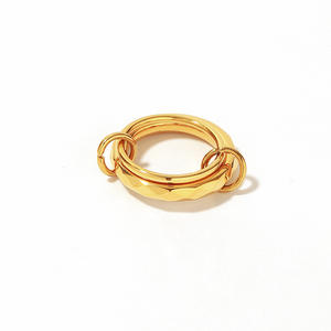 yunnique Gold Plated <b>Titanium</b> Steel <b>Ring</b> Geometric Shape Unisex Fashion Jewelry Gift Occasion YR37 - Product Image 5