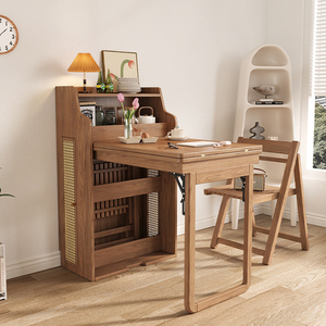 Armoire de rangement moderne multifonctionnelle, <span class=keywords><strong>table</strong></span> extensible en bois massif, <span class=keywords><strong>table</strong></span> à manger pliante pour petits espaces - Product Image 2