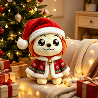 Peluche Lion de Noël Personnalisée en Coton, Jouet en Peluche Adorable, Cadeau de Fête de Noël pour Enfants, Vente en Gros