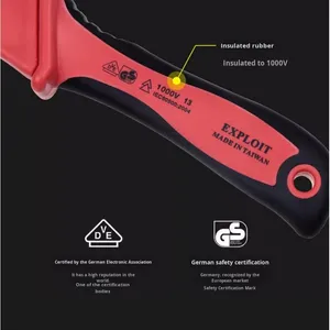 Ensemble d'outils à main portables en acier au chrome-vanadium CRV isolé, 10 pièces, garantie 1 an, kit de réparation automobile, étui moulé par soufflage, portable, 24 pièces - Product Image 3