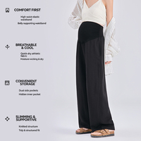 Pantalon de maternité URBEST pour femme, coupe bootcut, extensible, avec poches, longueur complète, idéal pour le travail et le bureau, taille 30