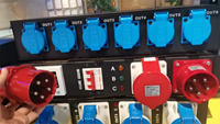 Boîte de distribution d'alimentation principale portable en métal 380V 220V 32A 3 phases, 6 sorties, 3000W mono, étanche, 5 étages, son audio