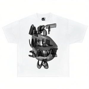 ศิลปะจะช่วยเราได้ เสื้อยืดกราฟิกทรงโอเวอร์ไซส์ สไตล์สตรีทแวร์ Y2K - Product Image 2