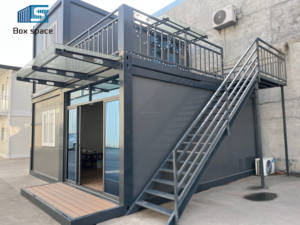 Rumah Kontainer Modular <span class=keywords><strong>3</strong></span> Kamar 2 Lantai dengan Atap Dek Rangka Baja Desain Industrial untuk Penggunaan Apartemen - Product Image 4