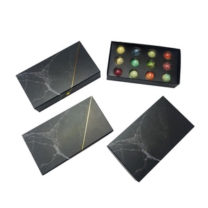 Beautiful Wedding Cake Boxes for Guest <strong>Marble</strong> Print Gold Foil logo Custom Rigid Cardboard Luxury <strong>Chocolate</strong> Box - Product Image 1