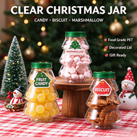 Bouteilles personnalisées en plastique PET de 500 ml (16 oz) en forme de sapin de Noël pour le stockage de sodas, lait, thé, jus, avec bouchon à vis, qualité alimentaire, sans BPA
