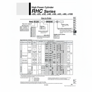 Cilindro de alta potencia de SMC Pneumatics, piezas neumáticas de RHCL50-300 - Product Image 1