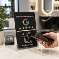 حامل بطاقات NFC لمراجعات جوجل من SXNFC، مقاوم للماء، تردد 13.56 ميجاهرتز، مناسب لـ Instagram/Facebook/Yelp/Tripadvisor للمطاعم