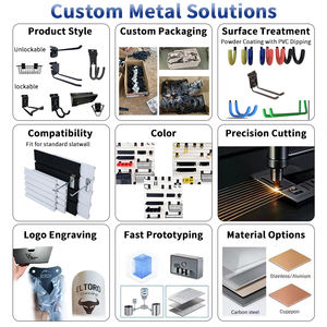 Crochets de <span class=keywords><strong>garage</strong></span> JH-Mech, supports pour outils de jardinage, panier de rangement, système de rangement mural pour outils de jardin - Product Image 5