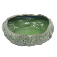 Pot en céramique pour plantes succulentes, pot à bonsaï, pot à lotus avec glaçure décorative en patine de cuivre, pot pour poissons rouges