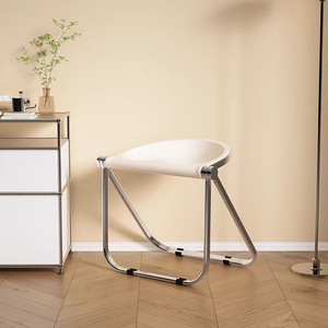 Taburete Plegable de Lujo Ligero de Estilo Antiguo, Silla de Comedor Moderna y Sencilla para el Hogar, Silla de Metal Nórdica Transparente para Cafetería - Product Image 2