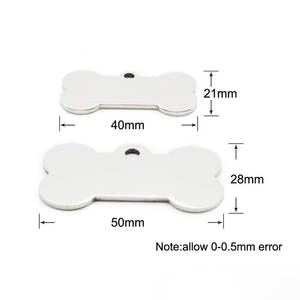 Produttore personalizzato personalizzato in metallo bianco in acciaio inossidabile portachiavi collana ciondolo etichette identificativo per animali domestici Logo incisione medaglietta per cani - Product Image 2