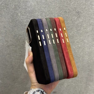 Funda de Alcantara para <span class=keywords><strong>iPhone</strong></span> 13 14 15 Plus 16 17 18 Pro Max, Textura de Gamuza, Funda de Cuero Magnética Personalizada Premium para Teléfono Móvil - Product Image 4