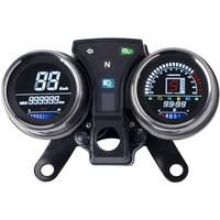 MrGauge Dasbor Digital Sepeda Motor Pengukur Ganda Speedometer Tachometer Odometer Tingkat Bahan Bakar dengan Braket Tahan Benturan