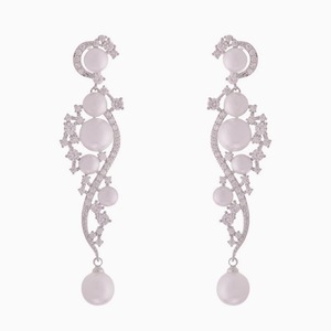 <b>Long</b> Pearl Men's Emerald Super Shiny Luxurious Party Drop <b>Earrings</b> - Product Image 5