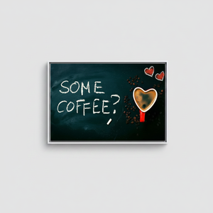 Modern Printed <b>Canvas</b> Artwork: Coffee Art Wall Decor for Him,WHITE <b>FRAMED</b> <b>CANVAS</b> - Product Image 2