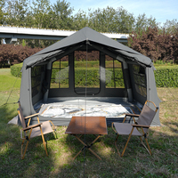 Tente de camping glamping, tente pneumatique à une couche, quatre saisons, imperméable, ouverture automatique rapide, type étendu, une chambre