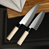Hezhen couteau manche en bois japonais, Deba couteau professionnel pour Sushi au saumon, en acier 4CR13 couteaux Sashimi