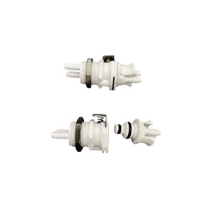 Acetal In-Line Shut Off Macho Insertar Acoplamientos rápidos Desconexión rápida Breakaway Acoplamientos de doble puerto Conector de manguera Doble - Product Image 2