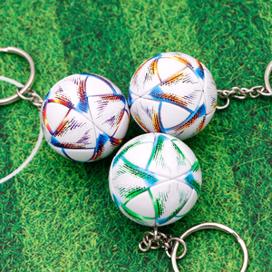 World Football Keychain Souvenir Fans Gift PVC Soccer Keyring Promotional Giveaway Gift