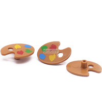 MOC 93551 Blocs de construction à petites particules, accessoires décoratifs, accessoires de scène, pièces imprimées, palette de peinture, planche à dessin