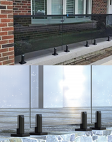 Pince de fixation moderne en acier inoxydable pour garde-corps en verre d'escalier, balcon et villa - LS-ASF (Résistante à l'eau et à la rouille)