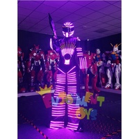 Adulte Led Cosplay Vêtements Danseur Performance Porter Light up Led Robot Costume Échasse Costume Bar Fête Scène Danse Performance Prop