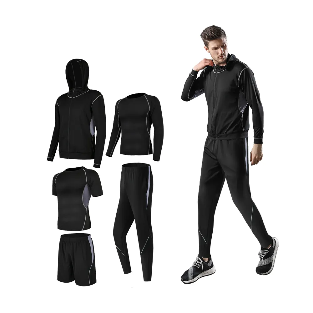 Fitness Suit Men's Sports Running Clothes Quick Dry Tights Set Men's Gym Fitness Wear Training Wear Set