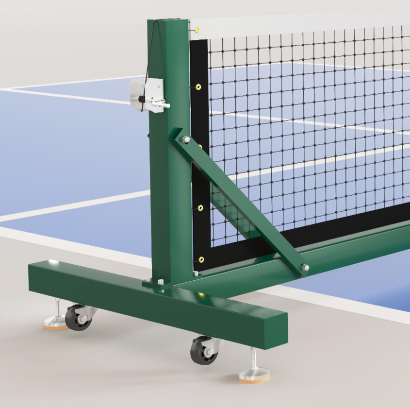 High Quality Hot-Dip Galvanized Steel Wheeled Portable Pickleball Post & Net System for Pickleball Court and Club