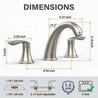 Robinet de salle de bain contemporain en gros, 2 leviers, avec tuyau en cuivre, valve en céramique et eau chaude et froide pour projets de toilettes publiques