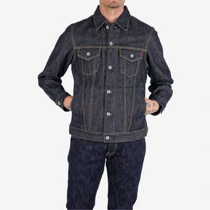 Slvow Hot Sell Custom 14oz Raw Japanese Style <b>Denim</b> <b>Jacket</b> <b>Mens</b> Stretch Button up Duffle Raw Salvaged <b>Denim</b> <b>Jacket</b> - Product Image 1