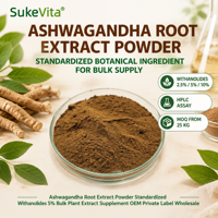 Extrait de racine d'Ashwagandha en poudre, avec 5% de Withanolides standardisés, supplément d'extrait végétal en vrac, OEM, marque privée, vente en gros
