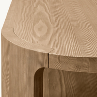 Table basse de salon de luxe moderne Table basse ovale en bois massif avec étagère ouverte