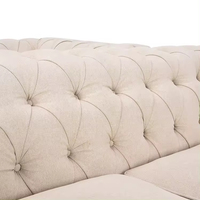 Canapé Chesterfield 3 places en velours capitonné de luxe au design du milieu du siècle pour salon et hôtel