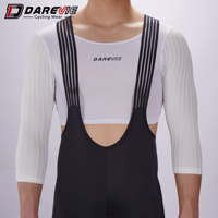 Sous-vêtements de cyclisme Darevie personnalisés, respirants, légers, blancs, manches courtes, couche de base de cyclisme aérodynamique