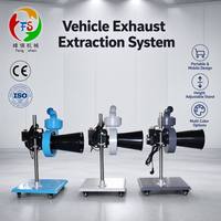 Système d'extraction des gaz d'échappement semi-automatique Fengshen, durable et facilement transportable, avec souffleur d'air 0,55 kW, tuyau de 76 mm et filtre à charbon actif
