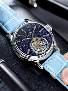 Merkur TB002 Montre mécanique de luxe pour homme, mouvement automatique, boîtier en acier de 42 mm, cristal saphir, bracelet en cuir de vachette, 50 m d'étanchéité - Product Image 2