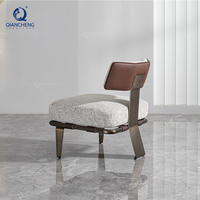 Salon moderne canapé simple fauteuil de relaxation chambre d'hôtel fond en coton et lin selle tissée fauteuil de loisirs en cuir personnalisé