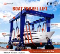 Grue portique motorisée automotrice pour levage de bateaux, capacité 30t, 50t, 100t, 150t, 200t, 250t, 500t, conception personnalisée
