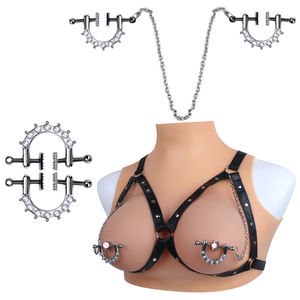 Clip <span class=keywords><strong>en</strong></span> juego de abrazaderas de acabado de metal para pezones Clips de abrazaderas de pezón de metal con cadena estimulador de clítoris abrazaderas de pecho de pezón de acero - Product Image 1