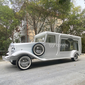 Carro Fúnebre Eléctrico Blanco Vintage de Lujo con Ventana Lateral Transparente Grande y Conducción Suave para Transporte en Cementerios - Product Image 3