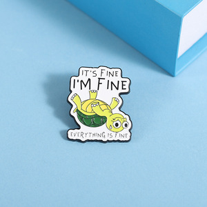 Broche de Tortuga de Aleación de Zinc Pintado, Divertido, con la Frase 'Estoy Bien', Accesorio de Ropa Inspirador, Insignia de Metal, Regalo, Corsage Exquisito - Product Image 4