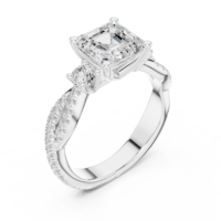 Anillos de Compromiso de Lujo para Mujer, Chapados en Rodio, con Diamantes Naturales Certificados por IGI, Corte Brillante, Oro de 14K, 18K y 22K