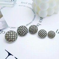 Vintage Style Tweed Strick pullover Mode gestreifte Metall knopf Strass Mesh Dekoration 20mm Jeans Button Simple