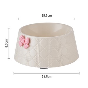 <b>Bow</b>-Knot Neck-Protecting Pet Bowl - Anti-Slip <b>Large</b> Capacity Wholesale - Product Image 1