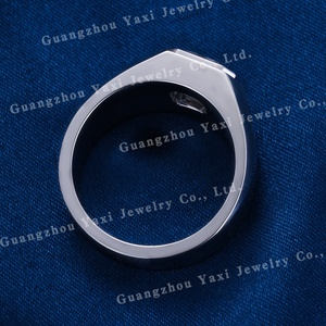 कस्टम लैब उगाए हुए हीरे की अंगूठी पुरुषों, जो 925 चांदी की अंगूठी 10k 14k 18k सफेद सोने का बना हुआ था। - Product Image 3