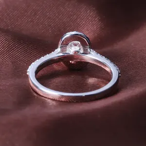 HL01 abding – bague de fiançailles de mariage ovale 5x7mm 0.75CT CVD en or massif demi-éternité pour femmes, bague en diamant de laboratoire